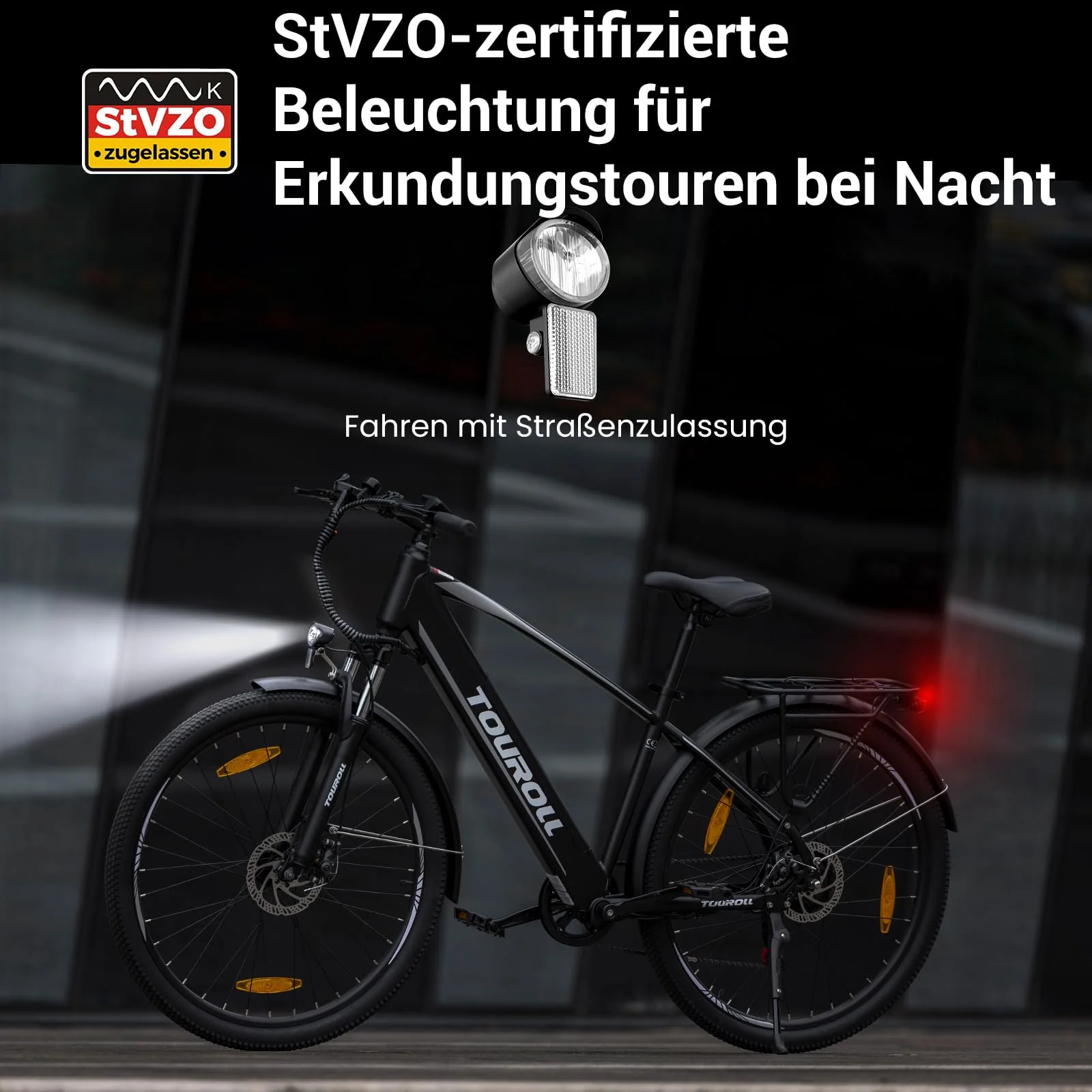 Touroll 27,5 Zoll E Bike, Elektrofahrrad E-Bike Herren Damen mit 36V 15.6Ah 561.6Wh Akku, Bis zu 100KM, 250W Motor, E-Fahrrad mit 7-Gang-Getriebe, Pedelec Citybike EBike für Trekking J1 - Image 3