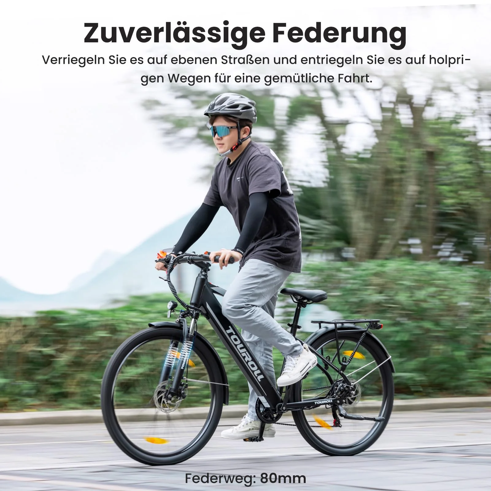Touroll 27,5 Zoll E Bike, Elektrofahrrad E-Bike Herren Damen mit 36V 15.6Ah 561.6Wh Akku, Bis zu 100KM, 250W Motor, E-Fahrrad mit 7-Gang-Getriebe, Pedelec Citybike EBike für Trekking J1 - Image 5