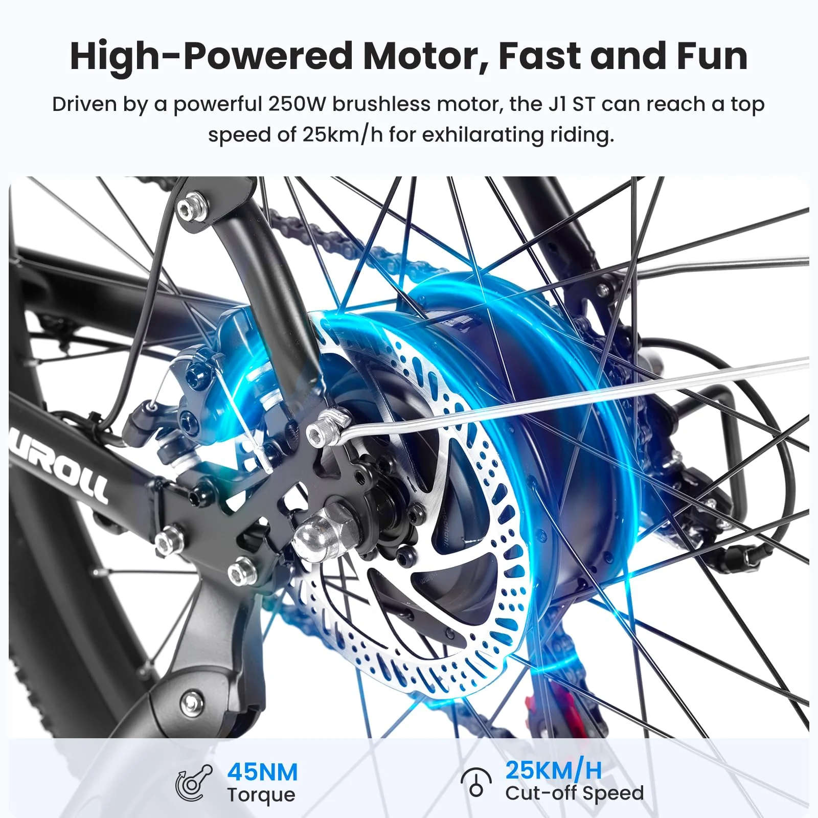 Touroll J1 ST 27,5 Zoll Trekking E-Bike Herren Damen, Elektrofahrrad mit 36V 15.6Ah Batterie für Lange Reichweite bis 100KM, 250W Heckmotor, Doppelscheibenbremse, 7-Gang Getriebe City E Bike - Image 2