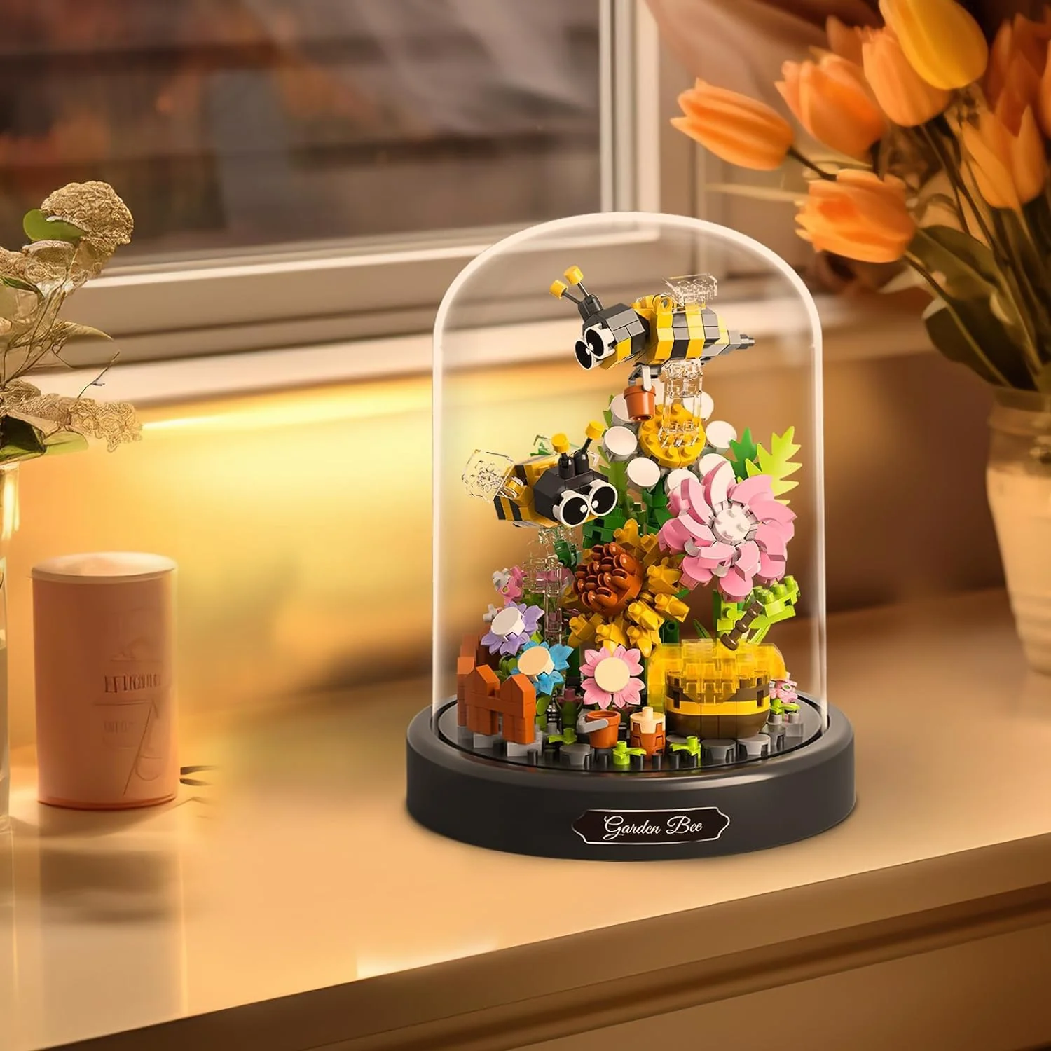 TOY PLAYER Biene Blumen Micro Mini Baustein Set, Blumen Insekten klemmbausteine Bausteine mit Staubdichte Kuppel Und Sockel,Geschenk für Mädchen ab 6 Jahren und Erwachsene (588 PCS) - Image 2