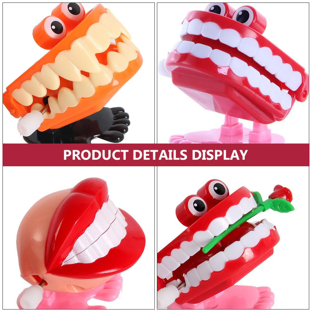 TOYANDONA 7pcs Zähne Spielzeug Aufziehspielzeug Wind Up Figur Klapperzähne Gebiss zum Vorführen Zahnpflege Halloween Dekoration Mitgebsel Kindergeburtstag für Jungen Mädchen - Image 9