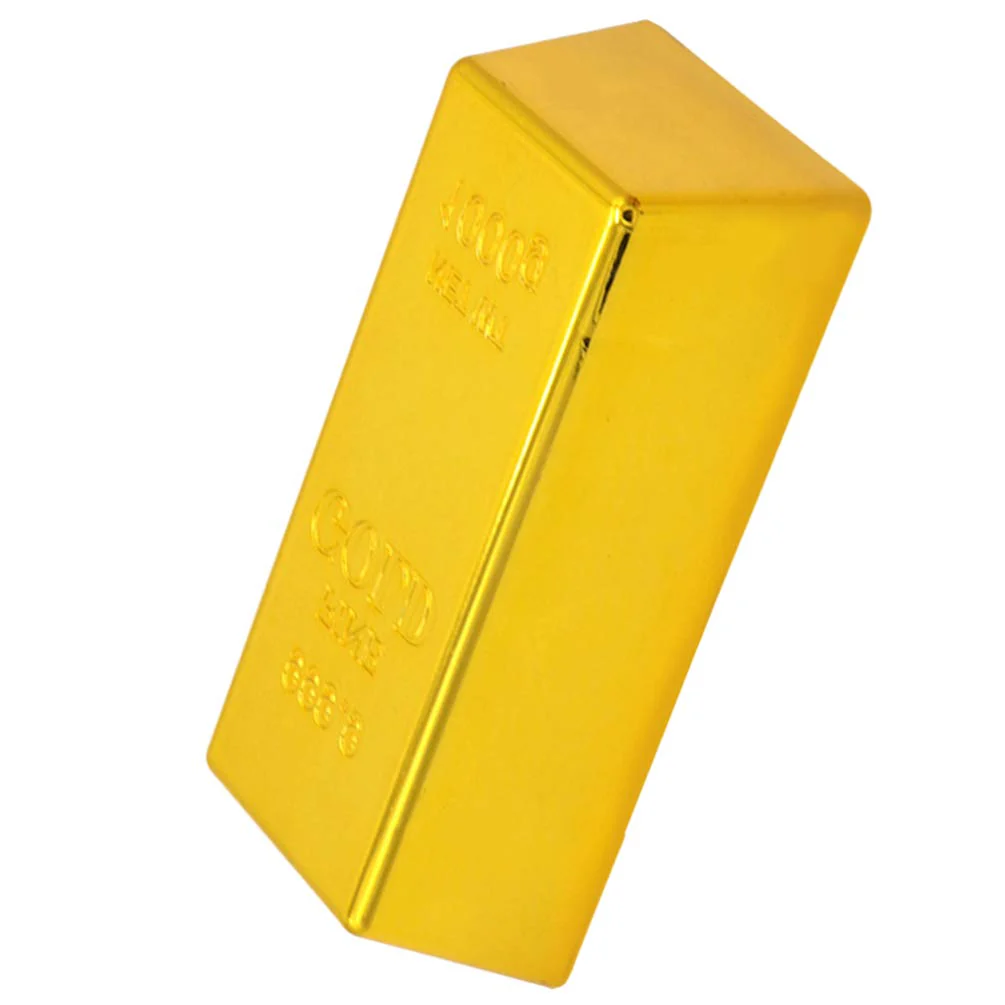 TOYANDONA Replik Goldbarren Kunststoff Gefälschte Goldene Backstein Goldbarren Film Prop Neuheit Witz Geschenk Türstopper Briefbeschwerer für Western Cowboy Piraten Casino Party - Image 6