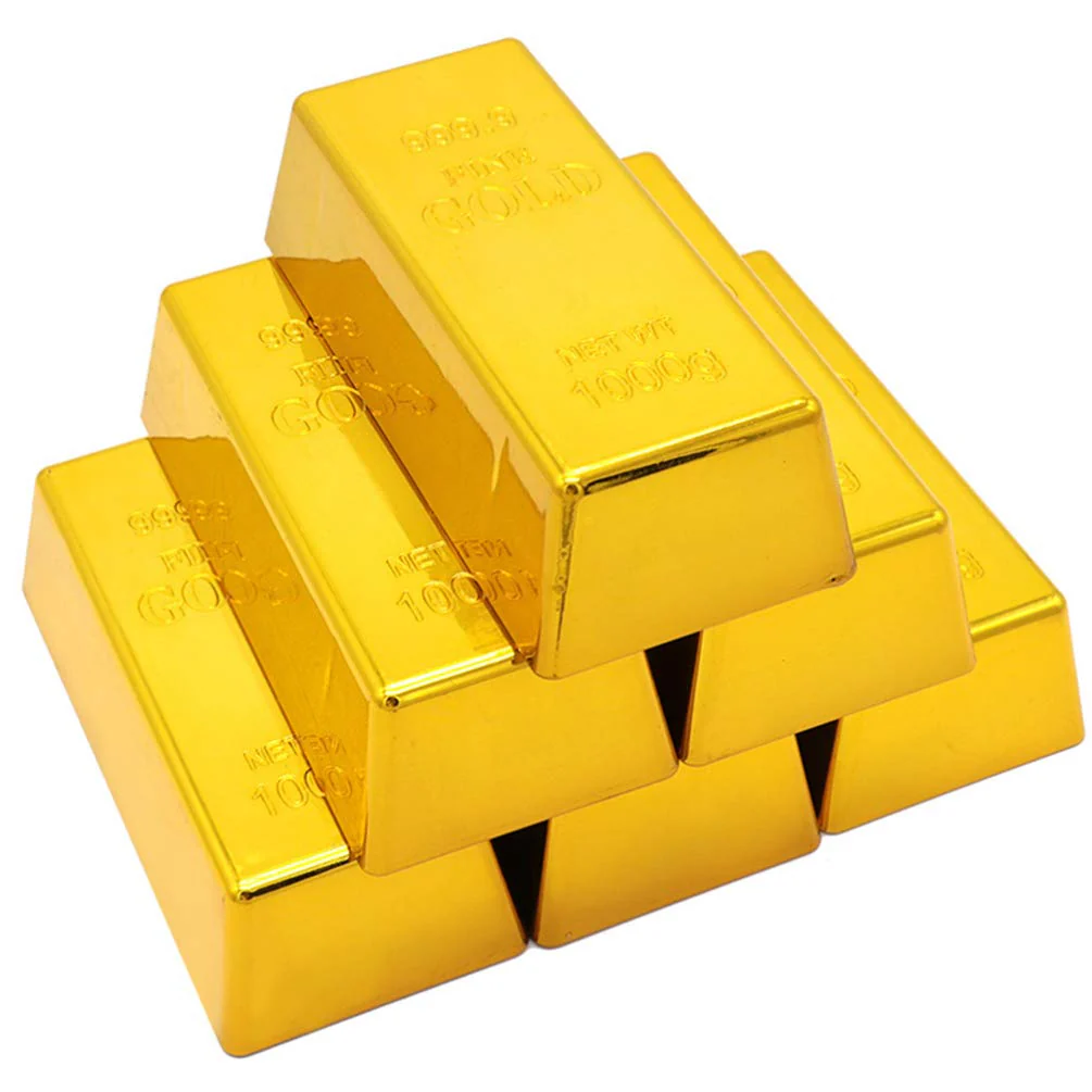 TOYANDONA Replik Goldbarren Kunststoff Gefälschte Goldene Backstein Goldbarren Film Prop Neuheit Witz Geschenk Türstopper Briefbeschwerer für Western Cowboy Piraten Casino Party - Image 7