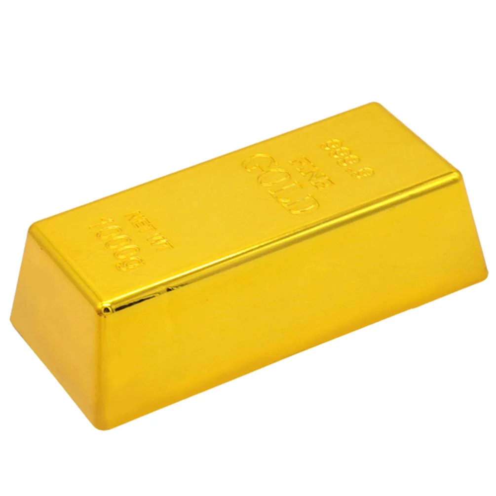 TOYANDONA Replik Goldbarren Kunststoff Gefälschte Goldene Backstein Goldbarren Film Prop Neuheit Witz Geschenk Türstopper Briefbeschwerer für Western Cowboy Piraten Casino Party - Image 9