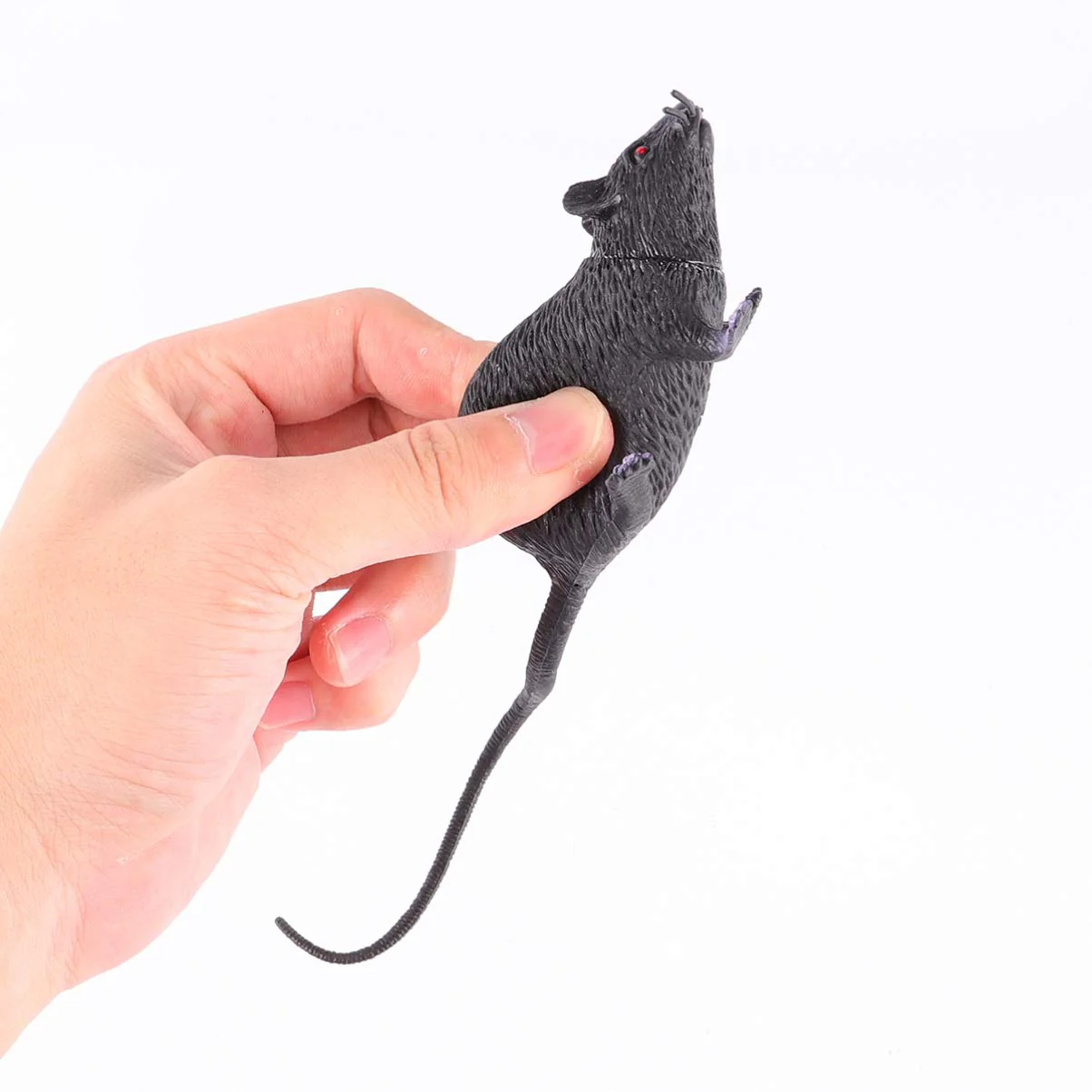 Toyvian 6 Stück Gefälschte Ratten, Plastik Quetschbare Ratten Realistische Schwarze Spielzeugratte mit Roten Augen für Halloween-Dekor Oder Tricks Streiche - Image 4