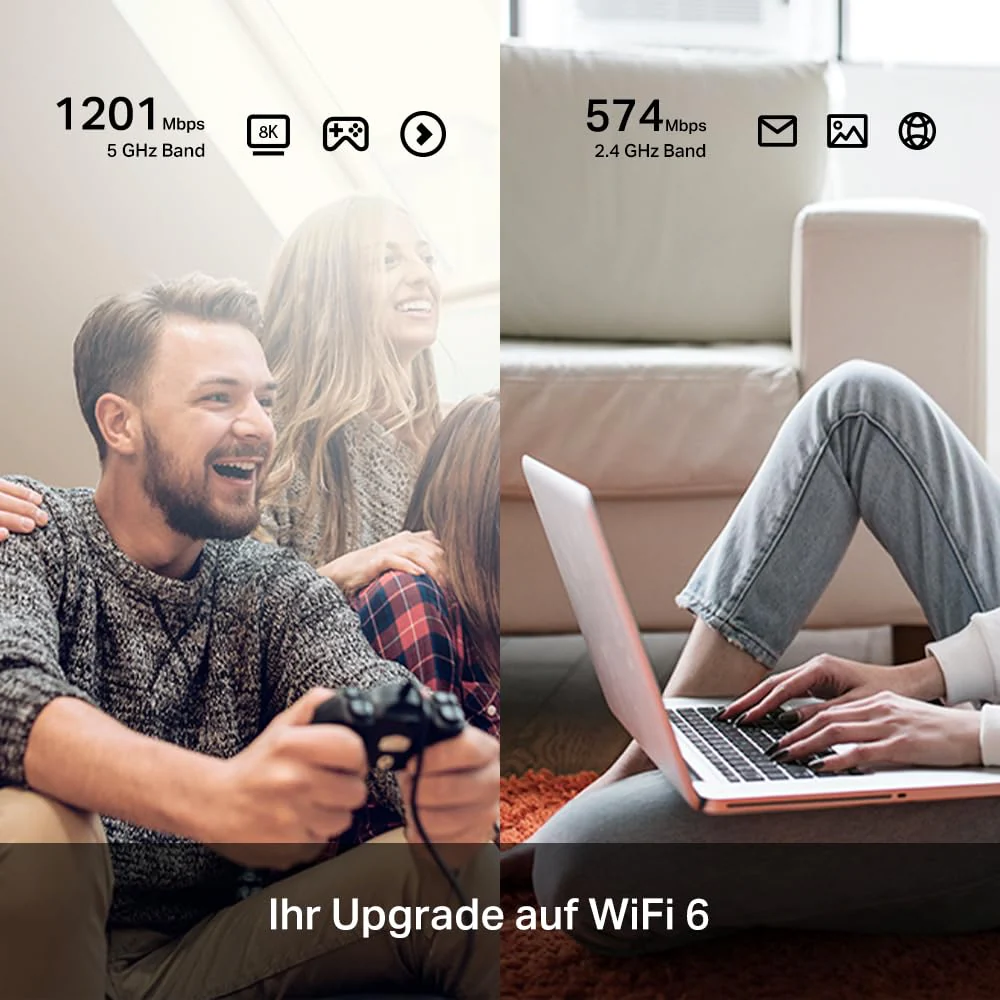 TP-Link Archer TX20U Plus WLAN Stick Für PC, WiFi 6 AX1800 Dual Band, USB 3.0, MU-MIMO, Antennen mit hoher Verstärkung, WPA3-Verschlüsselung, Kompatibel mit Windows 11/10, Schwarz, único - Image 3