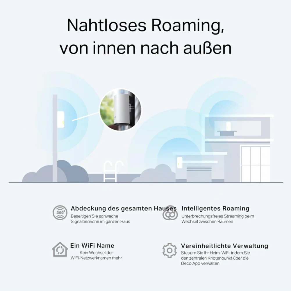 TP-Link Deco X50-Outdoor Wi-Fi 6 Mesh WLAN, AX3000 Dualband Router (2× Gigabit ports, 802.at PoE, Außenbereich, Kompatibel mit allen Deco-Modellen) - Image 9
