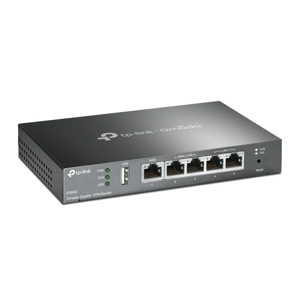 TP-LINK ER605 5 Port Dual/Multiple WAN VPN Router(bis zu 4 Gigabit WAN Ports, hochsicheres, Omada SDN, zentrales Management, intelligente Überwachung, Firewall) schwarz, ideal für Büronetzwerk - Image 8