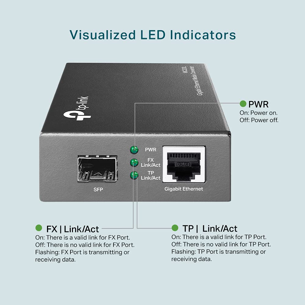 TP-Link Gigabit SFP Media Converter, Complies with IEEE 802.3ab and IEEE 802.3z, FX Port Supports Hot-Swappable (MC220L) - Image 7