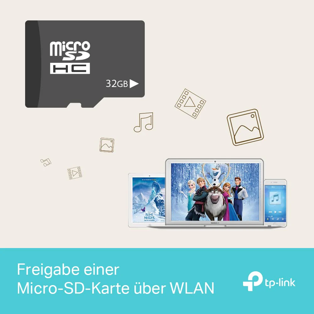 TP-Link M7350 - 4G (CAT4) Tragbarer WLAN-Router, MiFi, Farbbildschirm, 150 Mbit/s, 2000-mAh-Akku (8 Std.), Verbindung von 10 Geräten gleichzeitig, einfache Konfiguration, Farbe Schwarz - Image 5