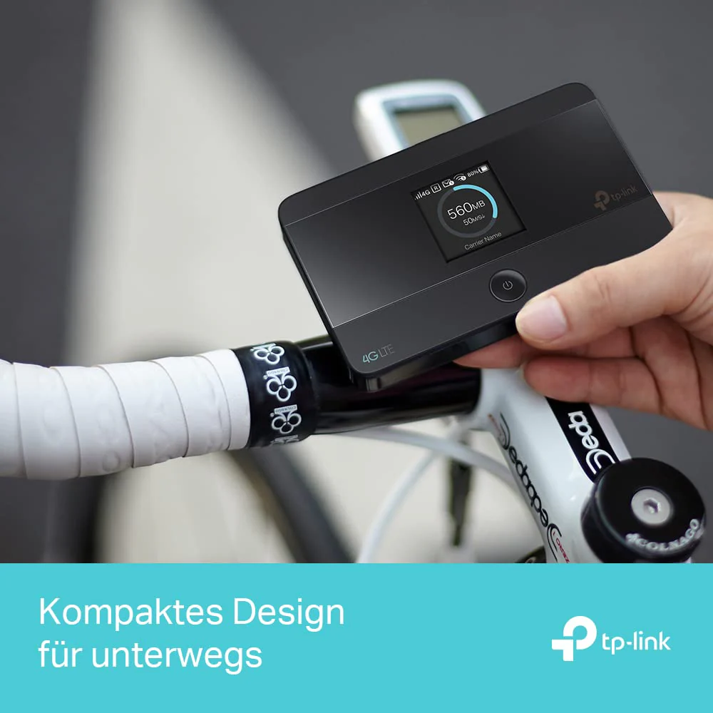 TP-Link M7350 - 4G (CAT4) Tragbarer WLAN-Router, MiFi, Farbbildschirm, 150 Mbit/s, 2000-mAh-Akku (8 Std.), Verbindung von 10 Geräten gleichzeitig, einfache Konfiguration, Farbe Schwarz - Image 8