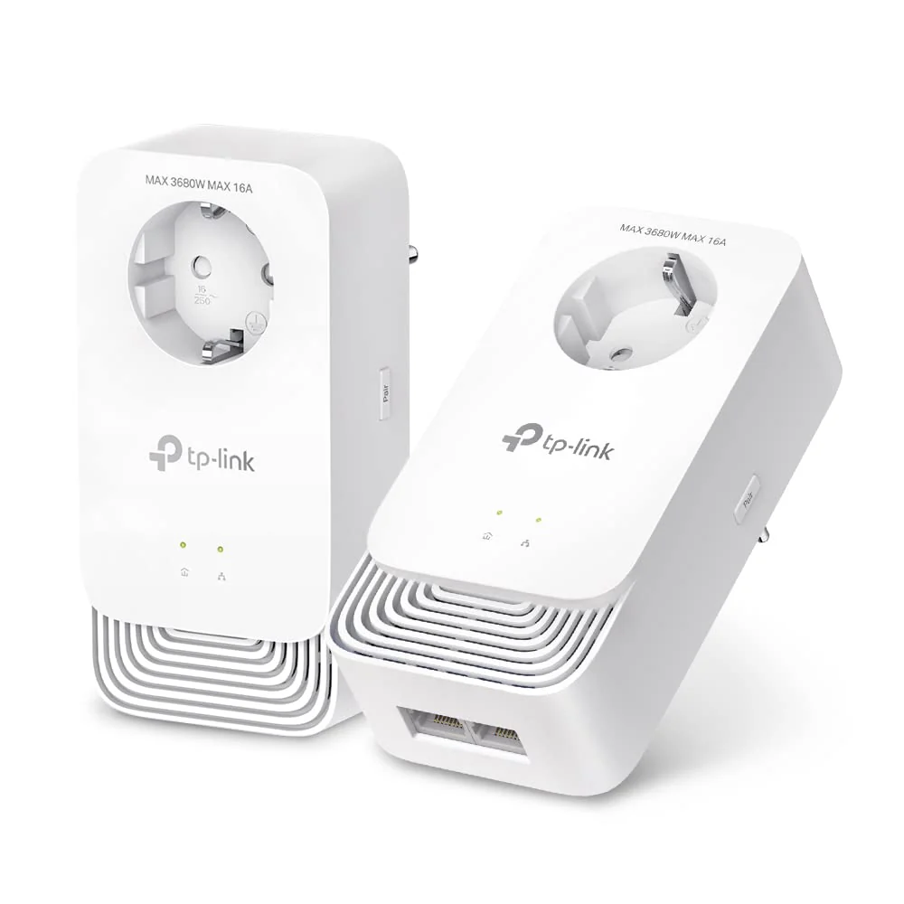 TP-Link PG2400P Kit Powerline G.hn2400, 2+2 Anschlüsse Gigabit Ethernet, Extra-Steckdose, Energiesparmodus, Plug & Play, Nicht kompatibel mit HomePlug AV/AV2-Powerline-Adaptern - Image 3