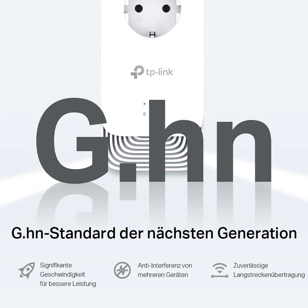 TP-Link PG2400P Kit Powerline G.hn2400, 2+2 Anschlüsse Gigabit Ethernet, Extra-Steckdose, Energiesparmodus, Plug & Play, Nicht kompatibel mit HomePlug AV/AV2-Powerline-Adaptern - Image 4