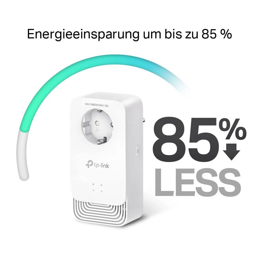 TP-Link PG2400P Kit Powerline G.hn2400, 2+2 Anschlüsse Gigabit Ethernet, Extra-Steckdose, Energiesparmodus, Plug & Play, Nicht kompatibel mit HomePlug AV/AV2-Powerline-Adaptern - Image 5