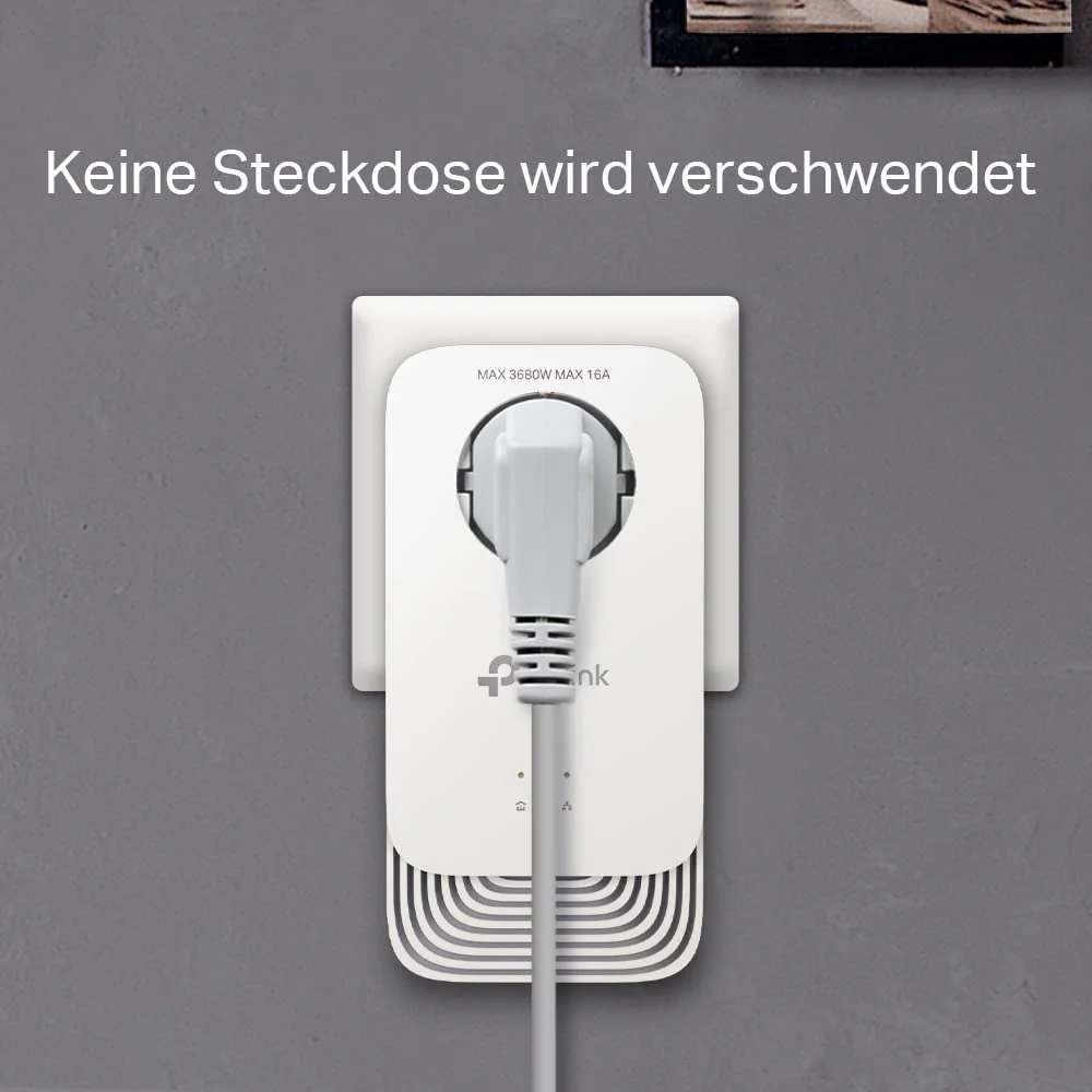 TP-Link PG2400P Kit Powerline G.hn2400, 2+2 Anschlüsse Gigabit Ethernet, Extra-Steckdose, Energiesparmodus, Plug & Play, Nicht kompatibel mit HomePlug AV/AV2-Powerline-Adaptern - Image 6