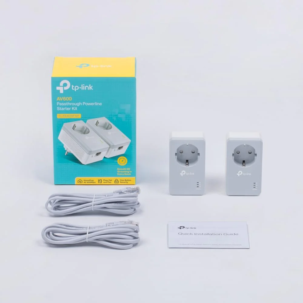 TP-Link Powerline Adapter Set TL-PA4010P KIT(600Mbit/s, mit Steckdose, 100Mbit/s-Ethernet-LAN, Kompatibel mit allen HomePlug AV/AV2 Adaptern, schnelle Datenübertragung über die Stromleitung) - Image 3