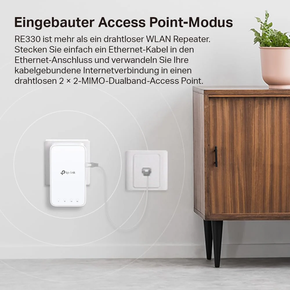 TP-Link RE330 WLAN Verstärker Repeater AC1200 (867MBit/s 5GHz + 300MBit/s 2,4GHz, WLAN Verstärker, App Steuerung, Signalstärkeanzeige, kompatibel zu allen WLAN Geräten, AP Modus) - Image 8
