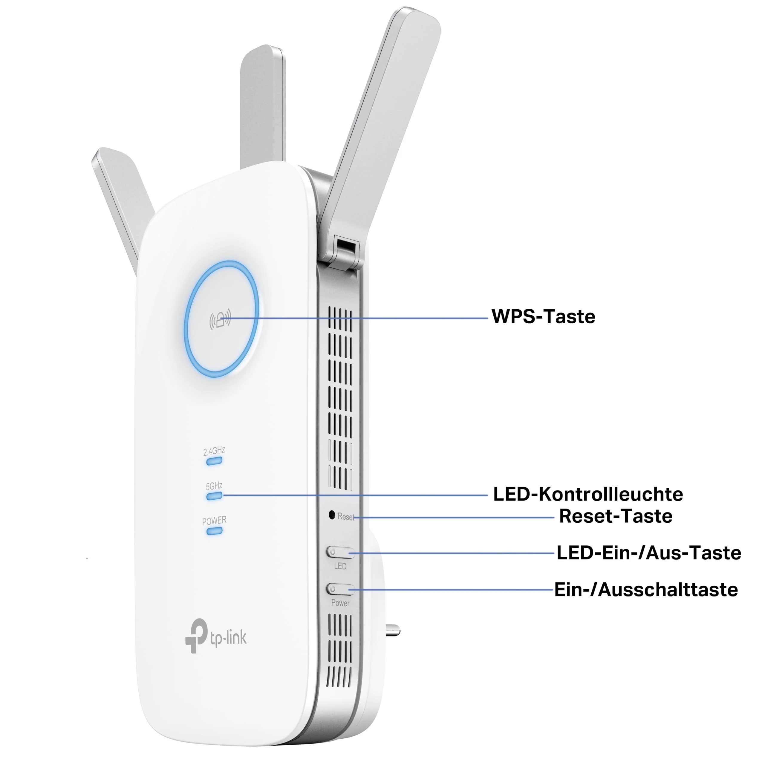 TP-Link RE550 WLAN Verstärker Repeater AC1900 (Dual AC + N, 1300MBit/s 5GHz + 600MBit/s 2,4GHz, App Steuerung, maximale Abdeckung, kompatibel zu allen WLAN Routern)weiß - Image 2