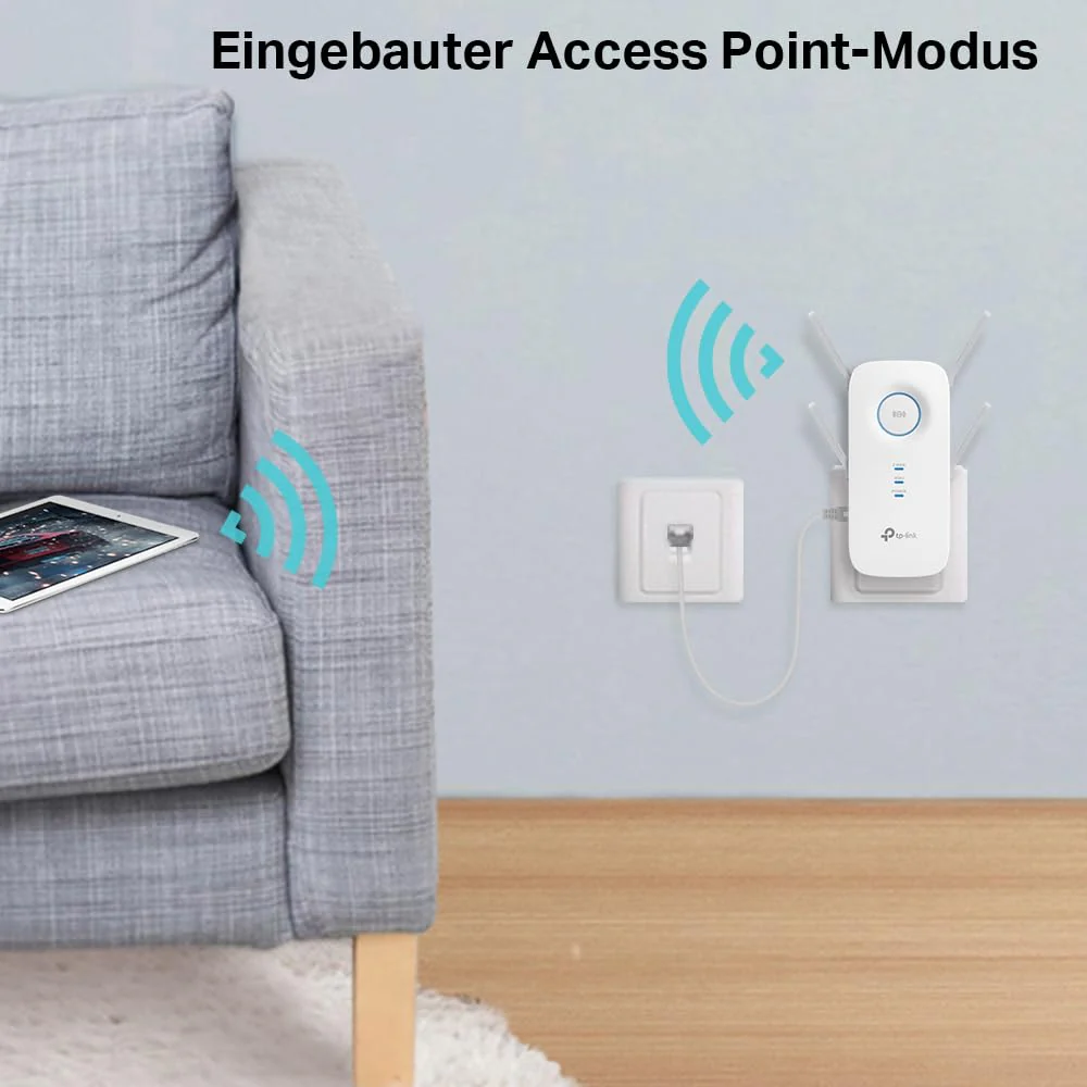 TP-Link RE655 WLAN Verstärker Repeater AC2600 (Dual-WLAN AC + N, 1733 MBit/s 5GHz + 800MBit/s 2,4GHz, Gigabit-LAN-Port, App Steuerung, maximale Abdeckung, kompatibel zu allen WLAN Geräten) - Image 6