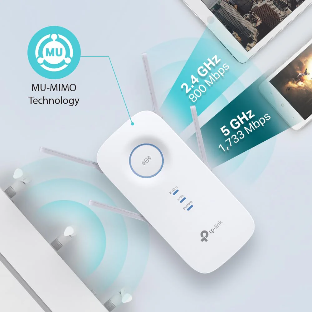 TP-Link RE655 WLAN Verstärker Repeater AC2600 (Dual-WLAN AC + N, 1733 MBit/s 5GHz + 800MBit/s 2,4GHz, Gigabit-LAN-Port, App Steuerung, maximale Abdeckung, kompatibel zu allen WLAN Geräten) - Image 7