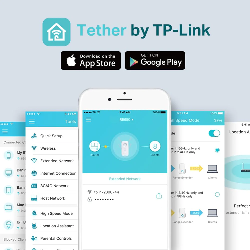 TP-Link RE655 WLAN Verstärker Repeater AC2600 (Dual-WLAN AC + N, 1733 MBit/s 5GHz + 800MBit/s 2,4GHz, Gigabit-LAN-Port, App Steuerung, maximale Abdeckung, kompatibel zu allen WLAN Geräten) - Image 8