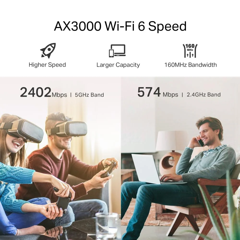 TP-Link RE780X WiFi 6 WLAN Verstärker Repeater AX3000(Dualband 2402MBit/s 5GHz + 574MBit/s 2,4GHz, MU-MIMO, Gigabit Port, kompatibel zu Allen WLAN Routern)