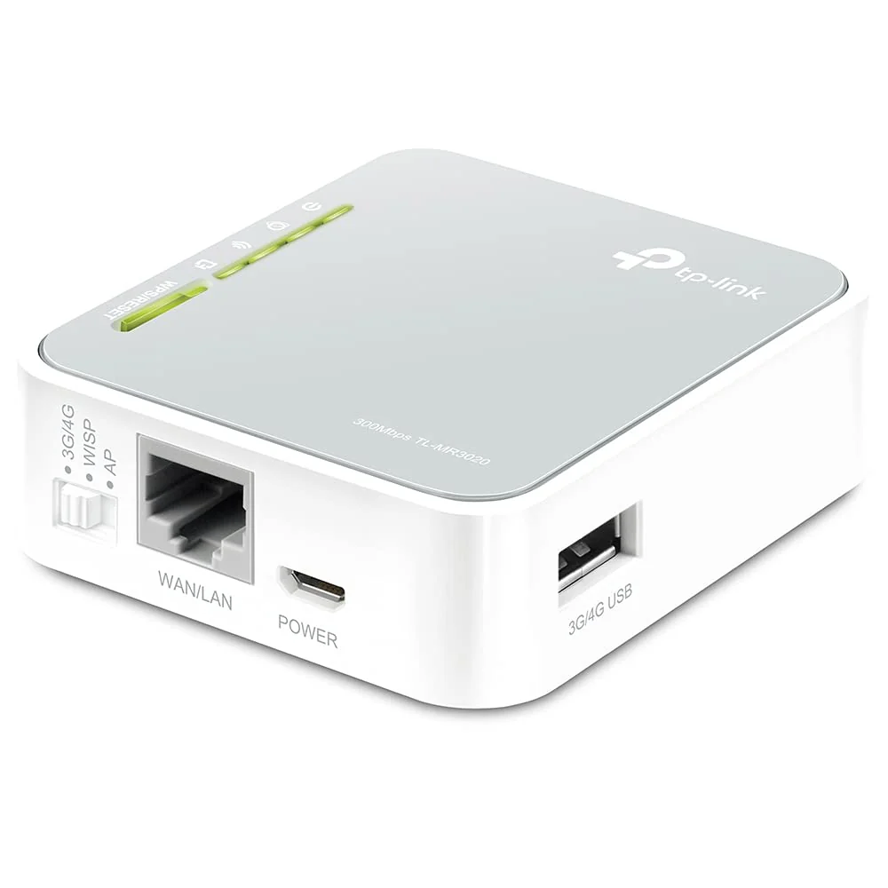 TP-Link TL-MR3020 N300 WLAN Nano mobiler Router (300Mbit/s 2,4GHz, tragbar, 3G/4G-Router, Access Point, WISP, Hotspot, Repeater, Bridge, Print, Media, FTP Server) grau - Image 3