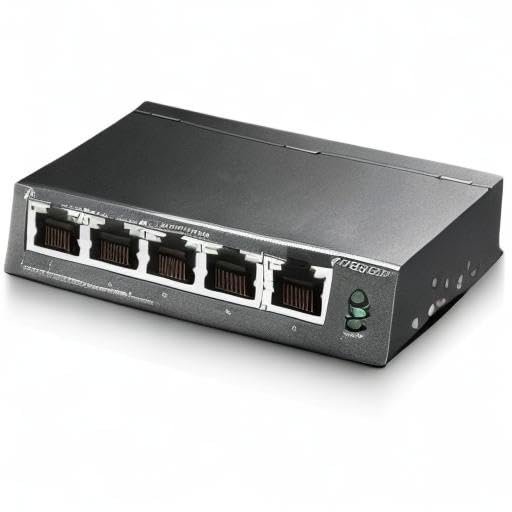 TP-Link TL-SG1005P PoE Switch 5-Port Gigabit Lan Switch mit 4 PoE+ Ports (65 Watt, IEEE-802.3af/at PoE,lüfterlos, Plug-and-Play, robustes Metallgehäuse) Schwarz