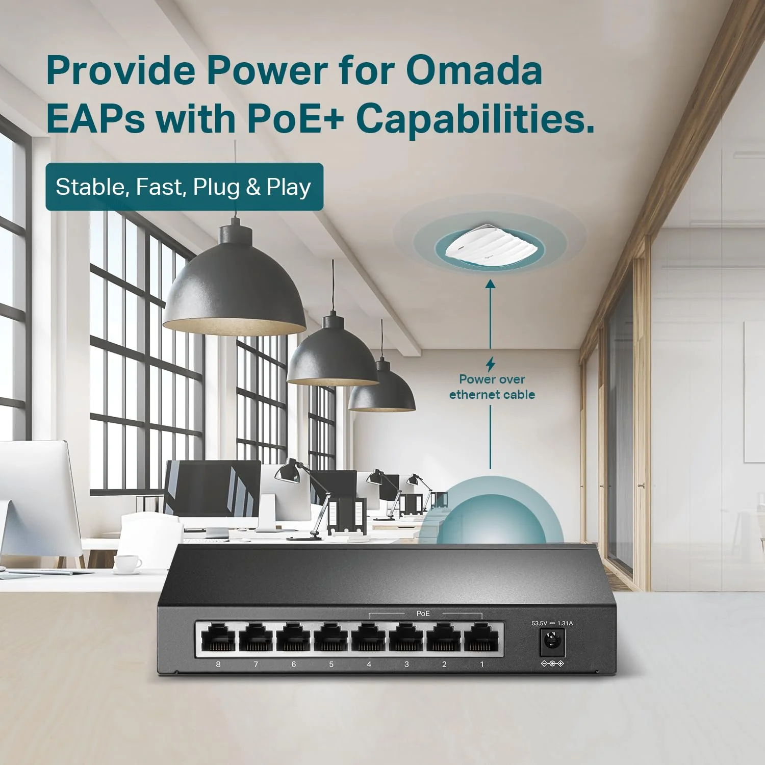 TP-Link TL-SG1008P 8 Port PoE Switch mit 4 PoE+ Ports (64 Watt, IEEE-802.3af/at PoE,lüfterlos, Plug-and-Play, robustes Metallgehäuse) Schwarz - Image 7