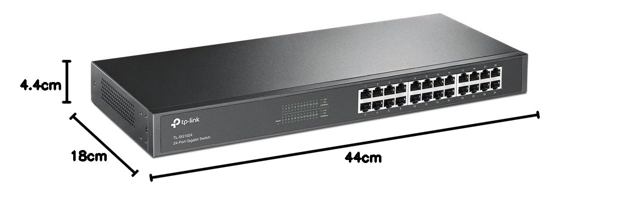 TP-Link TL-SG1024 24 Port Gigabit Netzwerk Switch ( 19 Zoll Rack-Montage, 24*RJ-45 LAN Ports, Metallgehäuse, , unmanaged, Plug-und-Play, Lifetime-Garantie)schwarz - Image 3