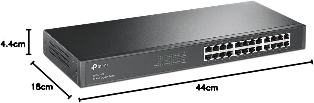 TP-Link TL-SG1024 24 Port Gigabit Netzwerk Switch ( 19 Zoll Rack-Montage, 24*RJ-45 LAN Ports, Metallgehäuse, , unmanaged, Plug-und-Play, Lifetime-Garantie)schwarz - Image 5