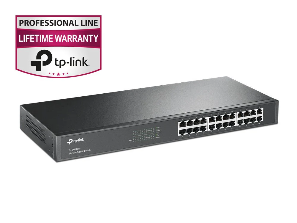 TP-Link TL-SG1024 24 Port Gigabit Netzwerk Switch ( 19 Zoll Rack-Montage, 24*RJ-45 LAN Ports, Metallgehäuse, , unmanaged, Plug-und-Play, Lifetime-Garantie)schwarz - Image 7