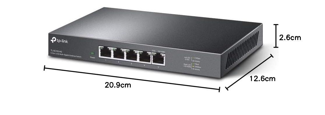 TP-Link TL-SG105-M2 5× 2.5-Gigabit ports Ethernet LAN Switch(Plug-and-Play,Metallgehäuse, QoS, IGMP-Snooping, Ideal für 2.5G NAS, Server, Gaming-Computer, WiFi 6 AP, 4K-Video)schwarz - Image 8