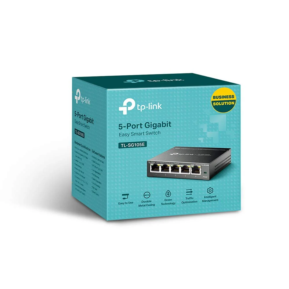 TP-Link TL-SG105E 5-Ports Gigabit Easy Smart Managed Netzwerk Switch(Plug-and-Play,Metallgehäuse, QoS, IGMP-Snooping,LAN Verteiler, zentrales Management, energieeffizient)schwarz metallic - Image 6