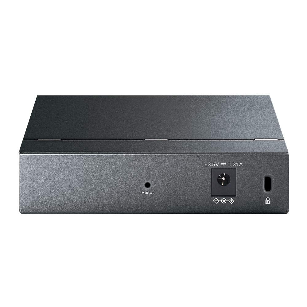 TP-Link TL-SG105PE 5-Port Gigabit Managed LAN PoE Switch mit 4 PoE+ Ports (65 Watt, IEEE-802.3af/at, einfache Konfiguration, IGMP, QoS, VLAN, lüfterlos, robustes Metallgehäuse) Schwarz - Image 4