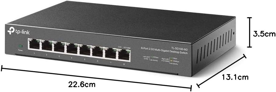 TP-Link TL-SG108-M2 8× 2.5-Gigabit ports Ethernet LAN Switch(Plug-and-Play,Metallgehäuse, QoS, IGMP-Snooping, Ideal für 2.5G NAS, Server, Gaming-Computer, WiFi 6 AP, 4K-Video)schwarz - Image 3