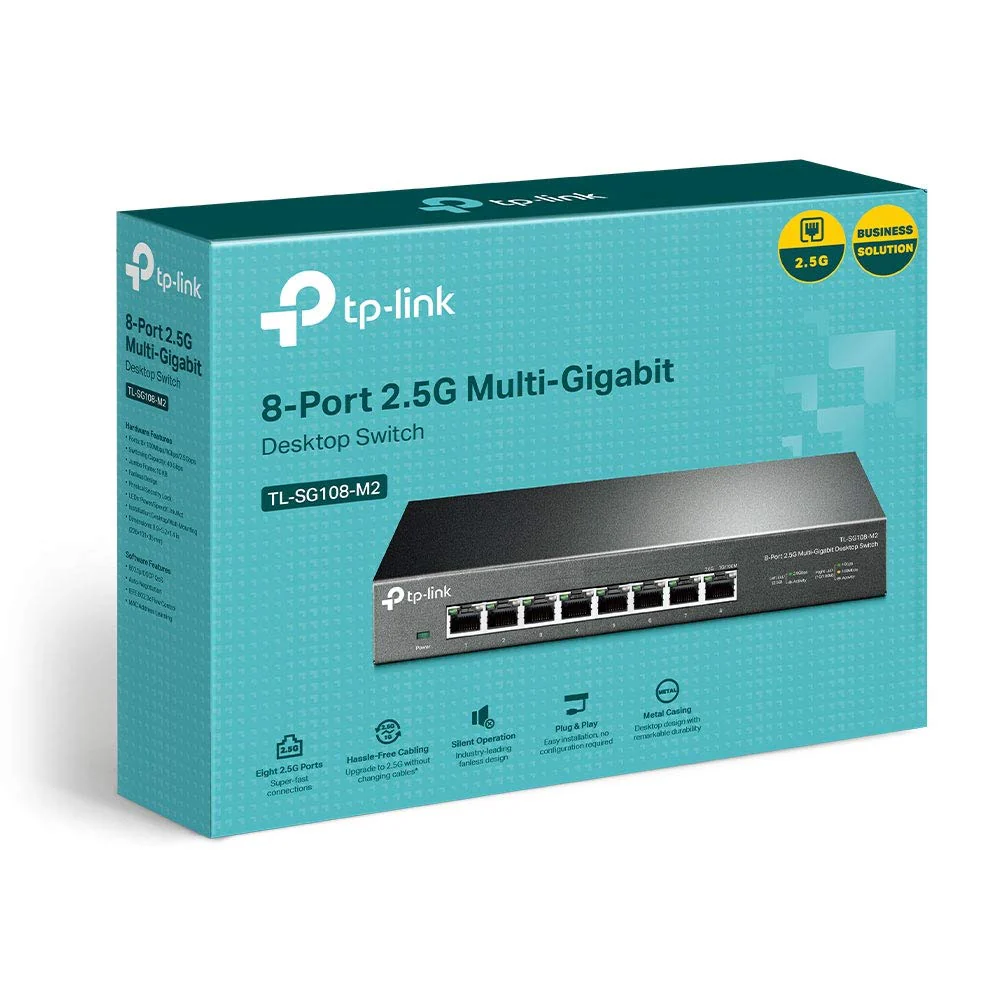 TP-Link TL-SG108-M2 8× 2.5-Gigabit ports Ethernet LAN Switch(Plug-and-Play,Metallgehäuse, QoS, IGMP-Snooping, Ideal für 2.5G NAS, Server, Gaming-Computer, WiFi 6 AP, 4K-Video)schwarz - Image 7