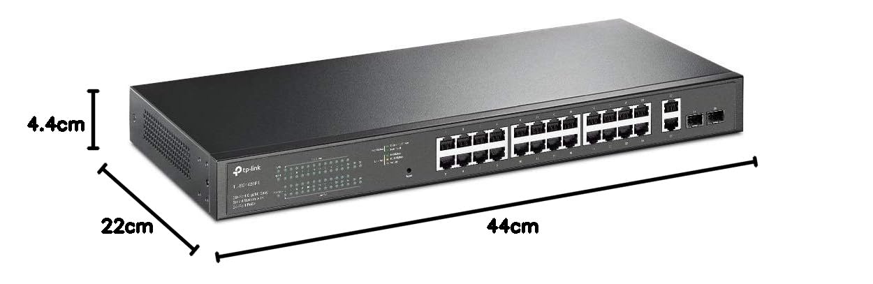 TP-Link TL-SG1428PE 28-Port Gigabit Easy Smart Switch mit 24 PoE+ Ports(2SFP Slots, 250 Watt, geschirmte RJ-45 Ports, einfache Konfiguration, ideal für kleine und mittlere Unternehmen) Schwarz