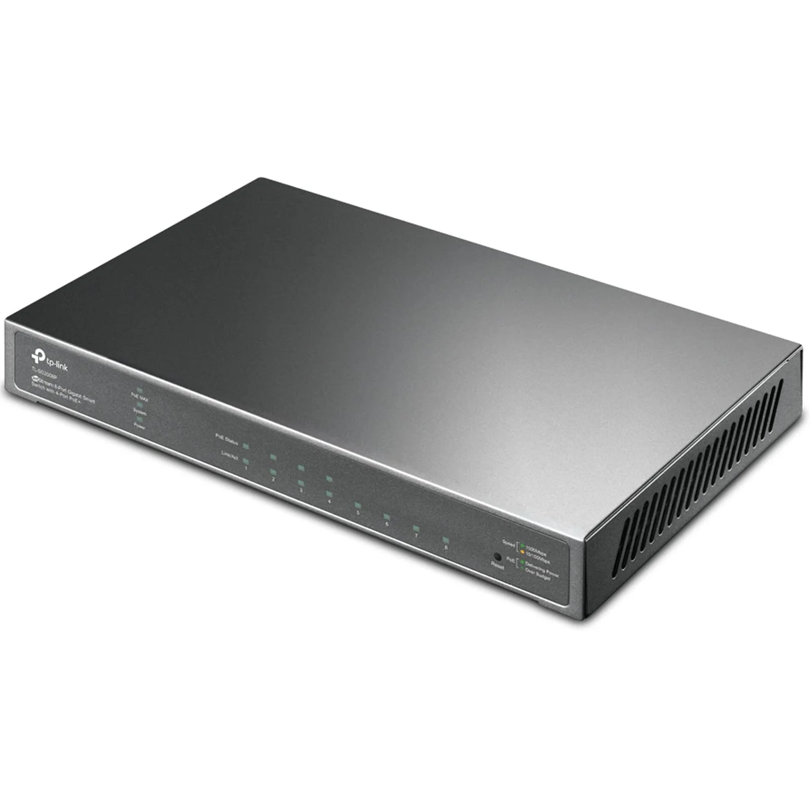 TP-Link TL-SG2008P 8-Port Smart Managed Netzwerk LAN Switch mit 4 PoE+ Ports (62 Watt, IEEE-802.3af/at, Zentrales Cloud-Management, Omada SDN, QoS, IGMP, LAN ) Schwarz, Geschäfts-Netzwerk - Image 3