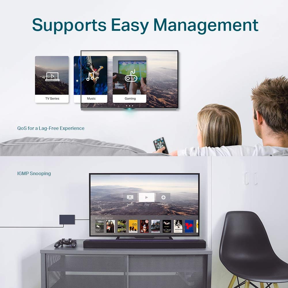 TP-Link TL-SG608E 8-Ports Gigabit Easy Smart Managed Netzwerk Switch(Plug-and-Play,Metallgehäuse, QoS, IGMP-Snooping,VLAN, zentrales Management, energieeffizient) - Image 2
