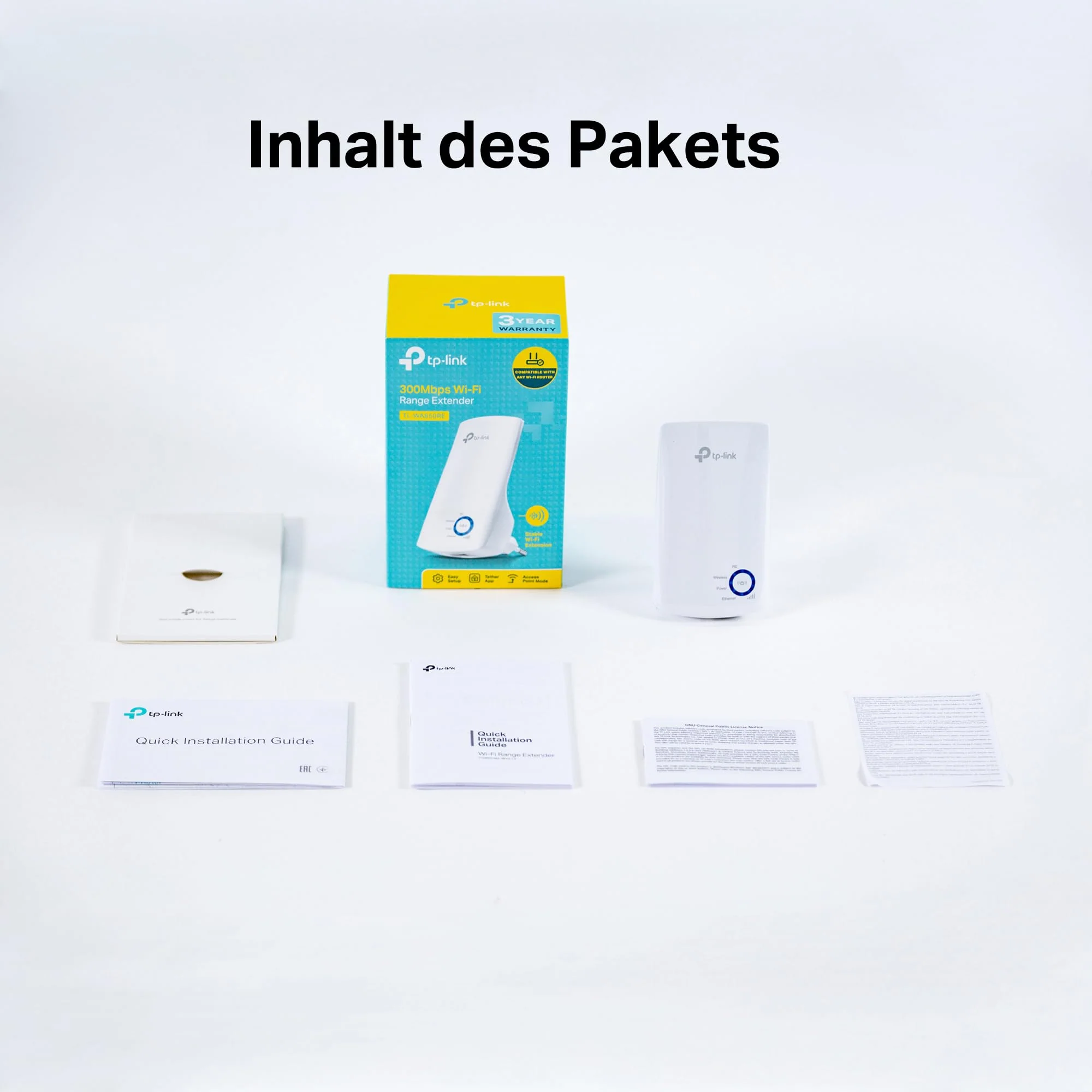TP-Link TL-WA850RE WLAN Verstärker Repeater(300 Mbit/s, App Steuerung, Ethernet-Port, WPS, AP Modus, LED abschaltbar, kompatibel zu allen WLAN Geräten) weiß