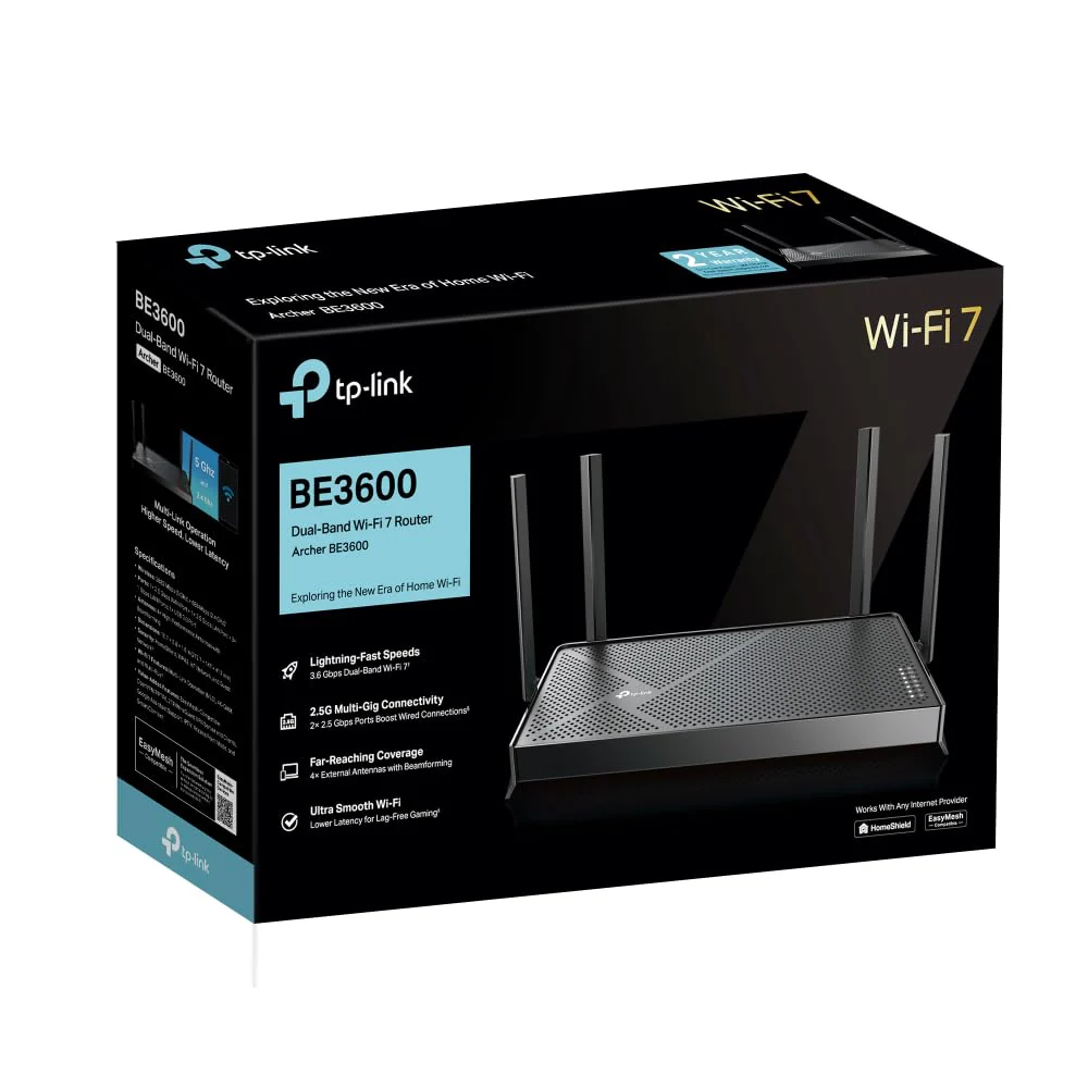 TP-Link WiFi 7 Router Archer BE3600 | Dual-Band WLAN 3570 Mbps | 2 x 𝟐,𝟓𝐆-𝐏𝐨𝐫𝐭𝐬 | USB 3.0 | EasyMesh | VPN-Clients und -Server | HomeShield - Image 10