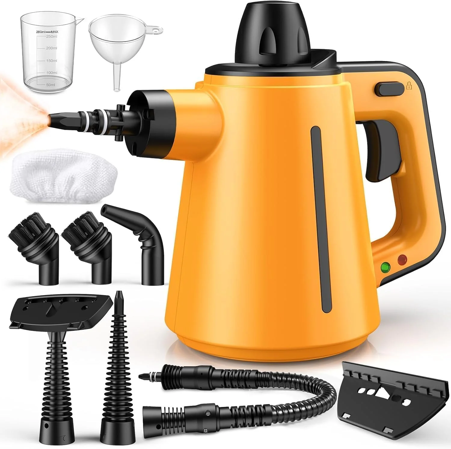 Tragbarer Dampfreiniger Handgerät, 1050W Dampfreiniger für Alles mit 10 Zubehörteilen Dampfdruck 3.5Bar Aufheizzeit 3Min Tank 380ML Dampfente Handdampfreiniger, Steam Cleaner Sofa Boden Polstermöbel - Image 2