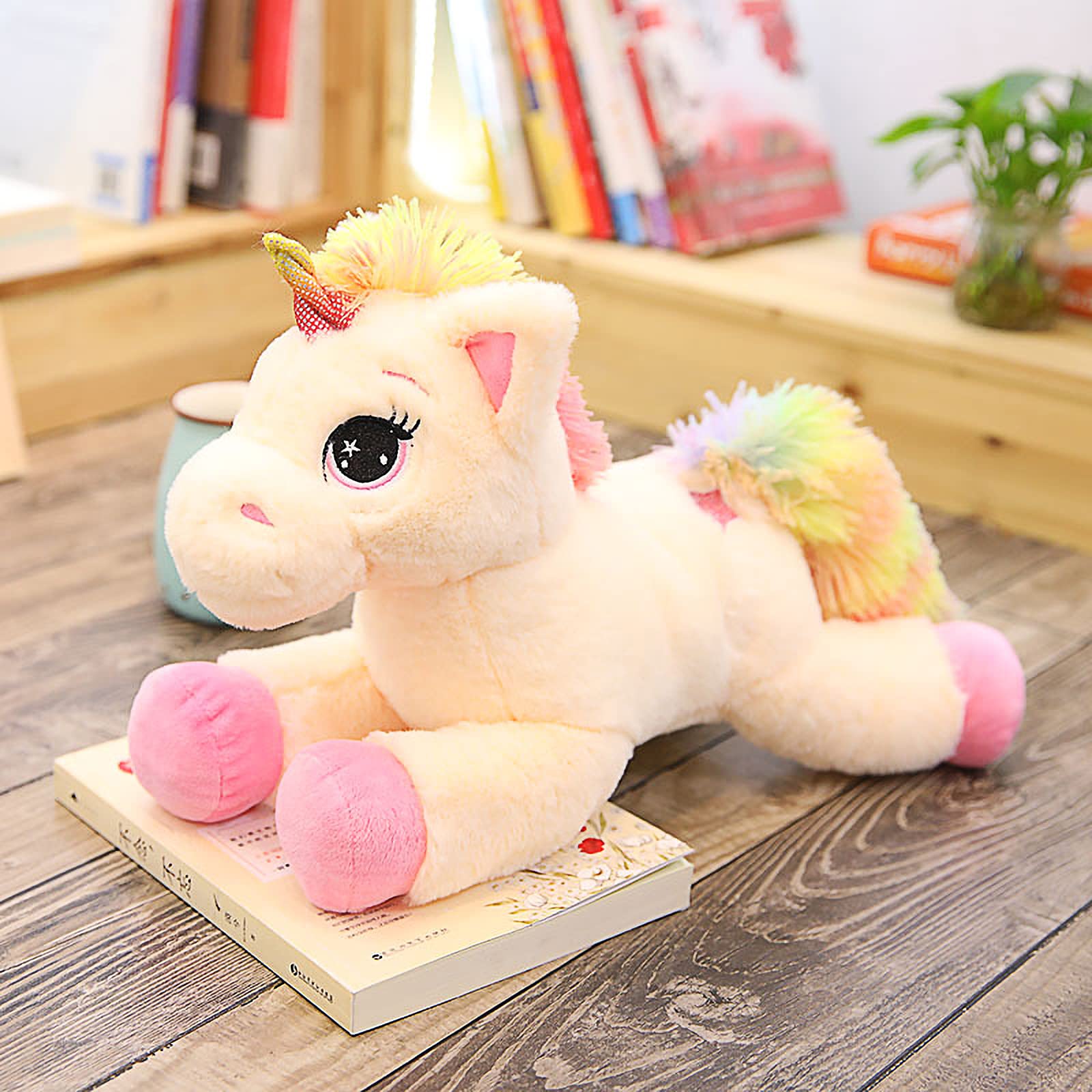 Trayosin Plüsch Einhorn Kuscheltier 40/60cm hoch Super Weiches Einhorn Kissen-Stofftier Süße Plüschtier für Kinder Mädchen Puppe Geschenk (Beige Rosa,40cm) - Image 4
