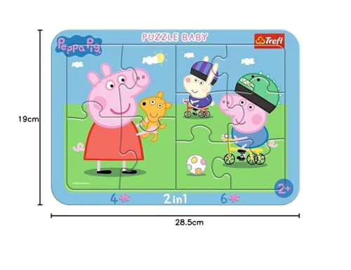Trefl, Puzzle, Rahmenpuzzle mit Unterlage, 10 Teile, Peppa Pig, für Kinder ab 2 Jahren, 80021 - Image 2