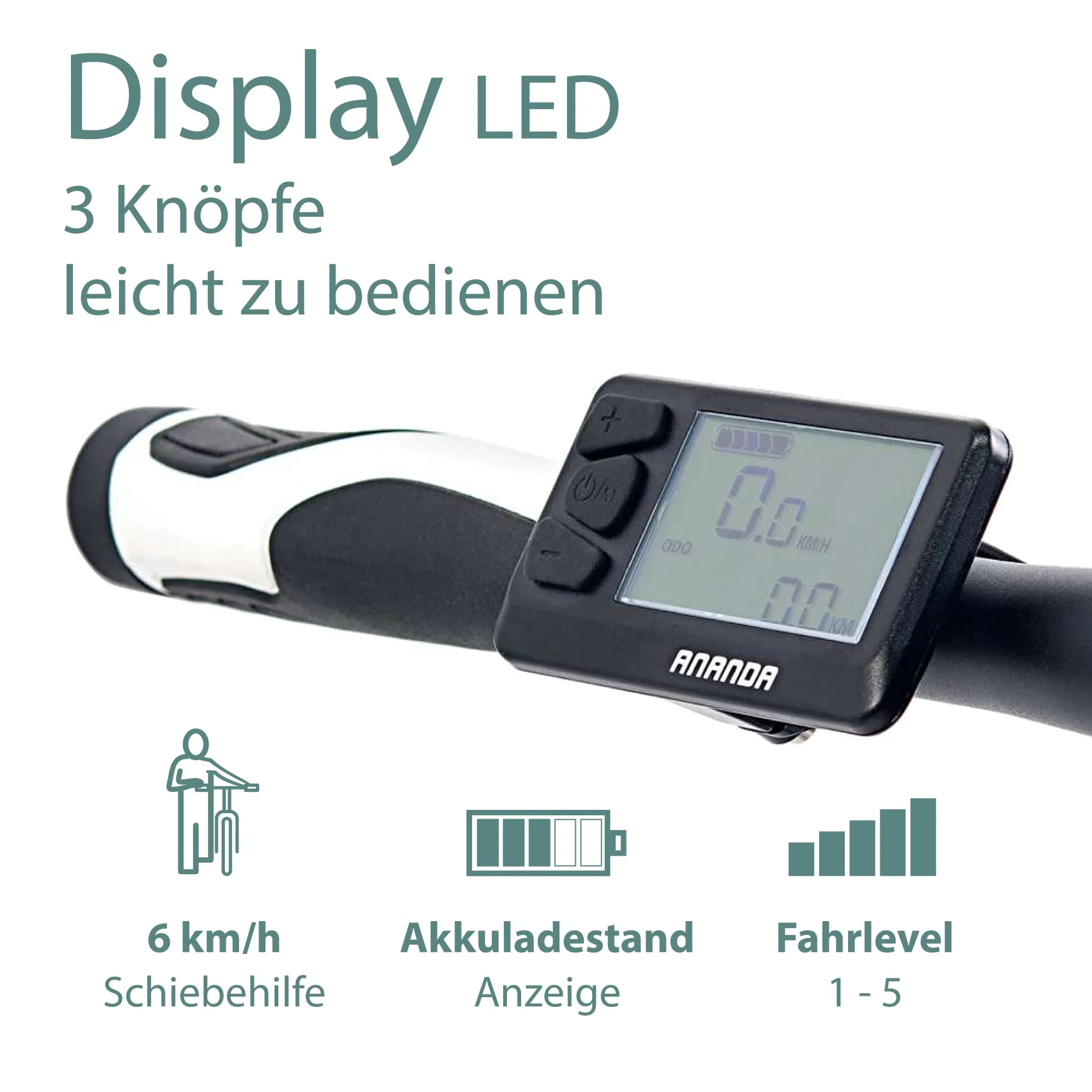 TRETWERK 20 Zoll E-Bike Klapprad - Akimbo - Faltrad Pedelec mit 8 Gang Kettenschaltung - klappbares Elektrofahrrad mit Heckmotor 50Nm - - weiß - Image 6