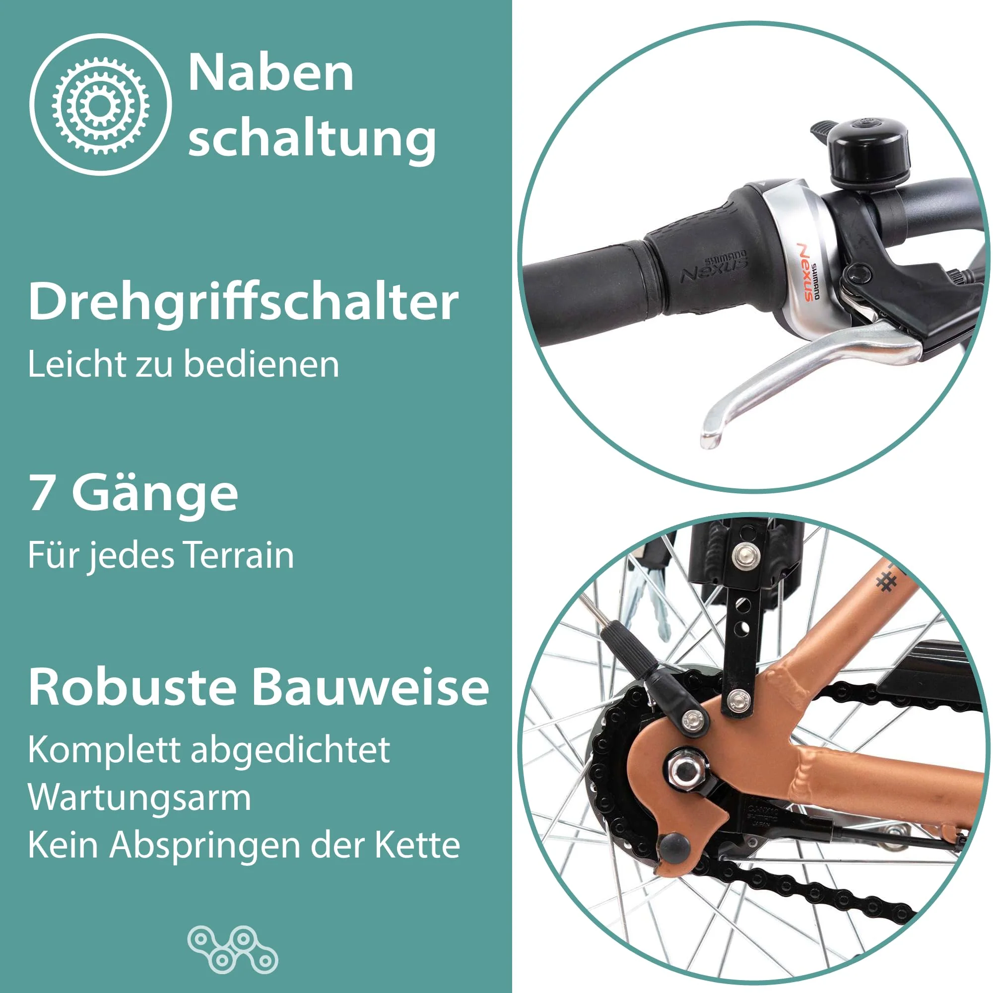 TRETWERK 28 Zoll E-Bike Cloud Mars Metal - E-Citybike Damen Fahrrad mit 7 Gang Nabenschaltung - Elektrofahrrad mit Frontmotor 250W, 36V - Image 4