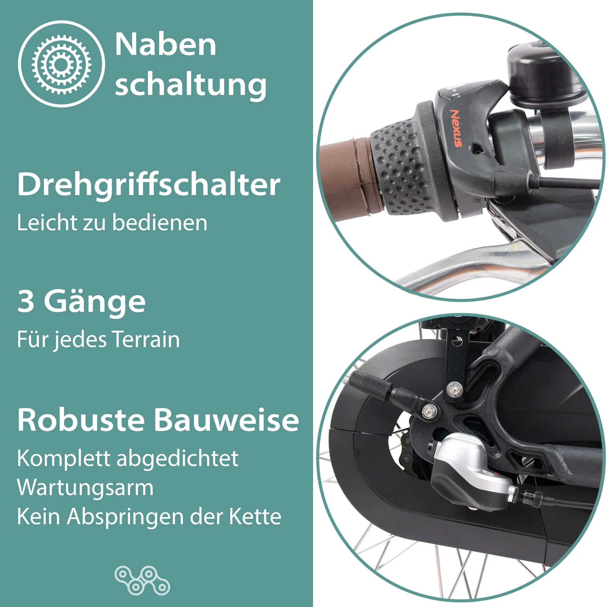 TRETWERK - 28 Zoll E-Bike Damen Pedelec - Sophia schwarz - E-Citybike Damenfahrrad mit 3 Gang Shimano Nexus Nabenschaltung - Elektrofahrrad mit Frontmotor 250W, 36V - Image 4