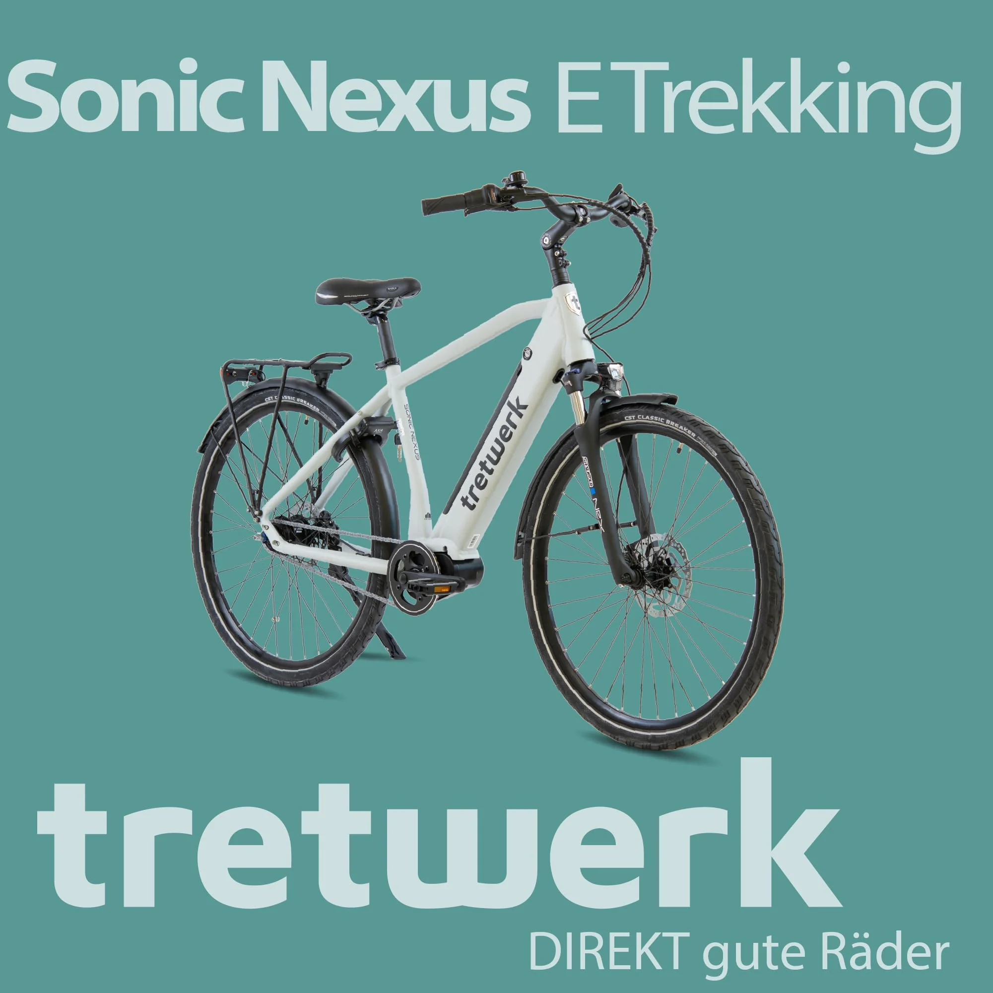 TRETWERK 28 Zoll E-Bike Herren Cityrad - Sonic Nexus - Pedelec Herrenfahrrad mit 7 Gang Nabenschaltung -Elektrofahrrad mit Mittelmotor - weiß 50cm - Image 2