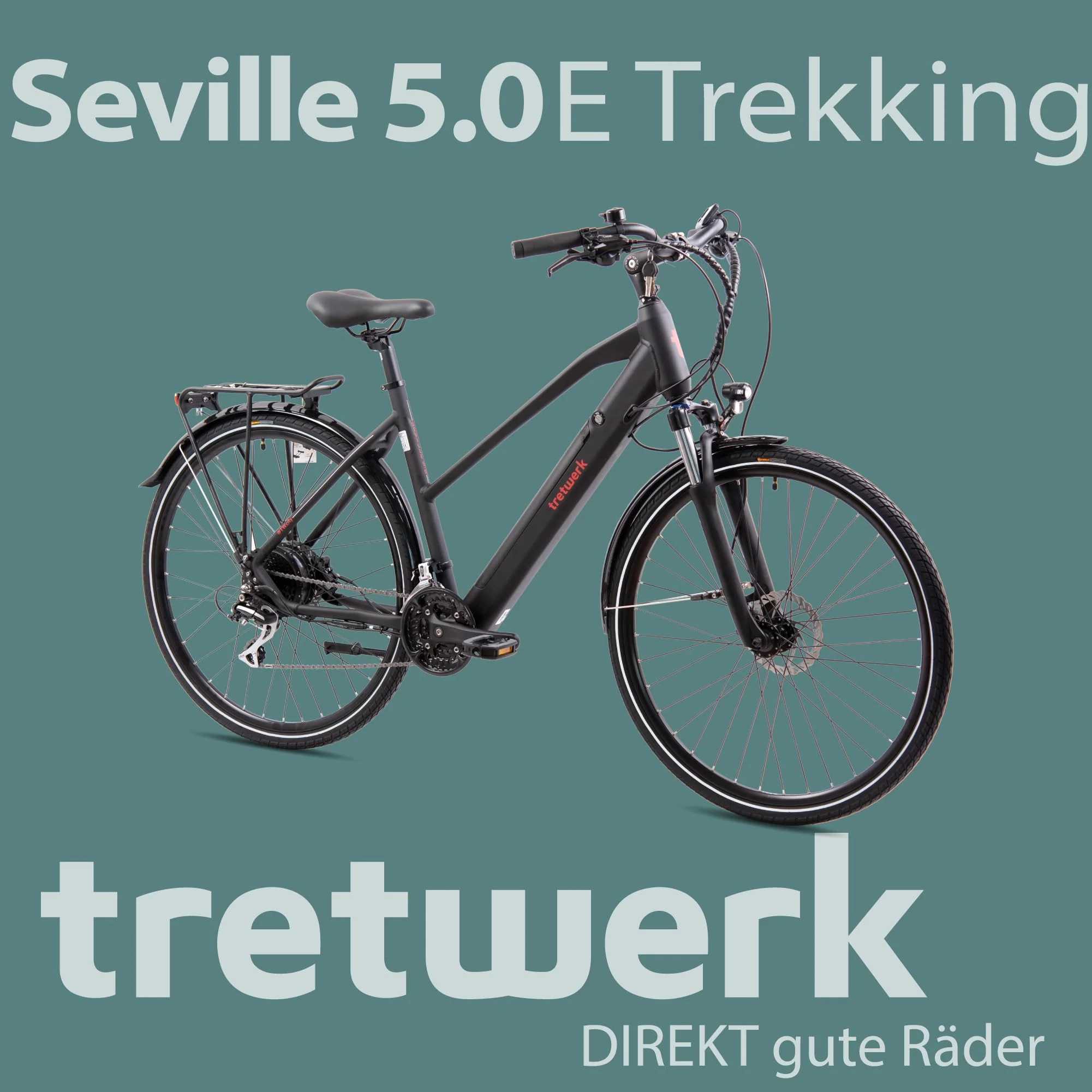 TRETWERK 28 Zoll E-Bike Seville 5.0 schwarz- Trekkingbike Damenfahrrad mit 24 Gang Kettenschaltung - Elektrofahrrad mit Heckmotor 250W, 36V - Image 2
